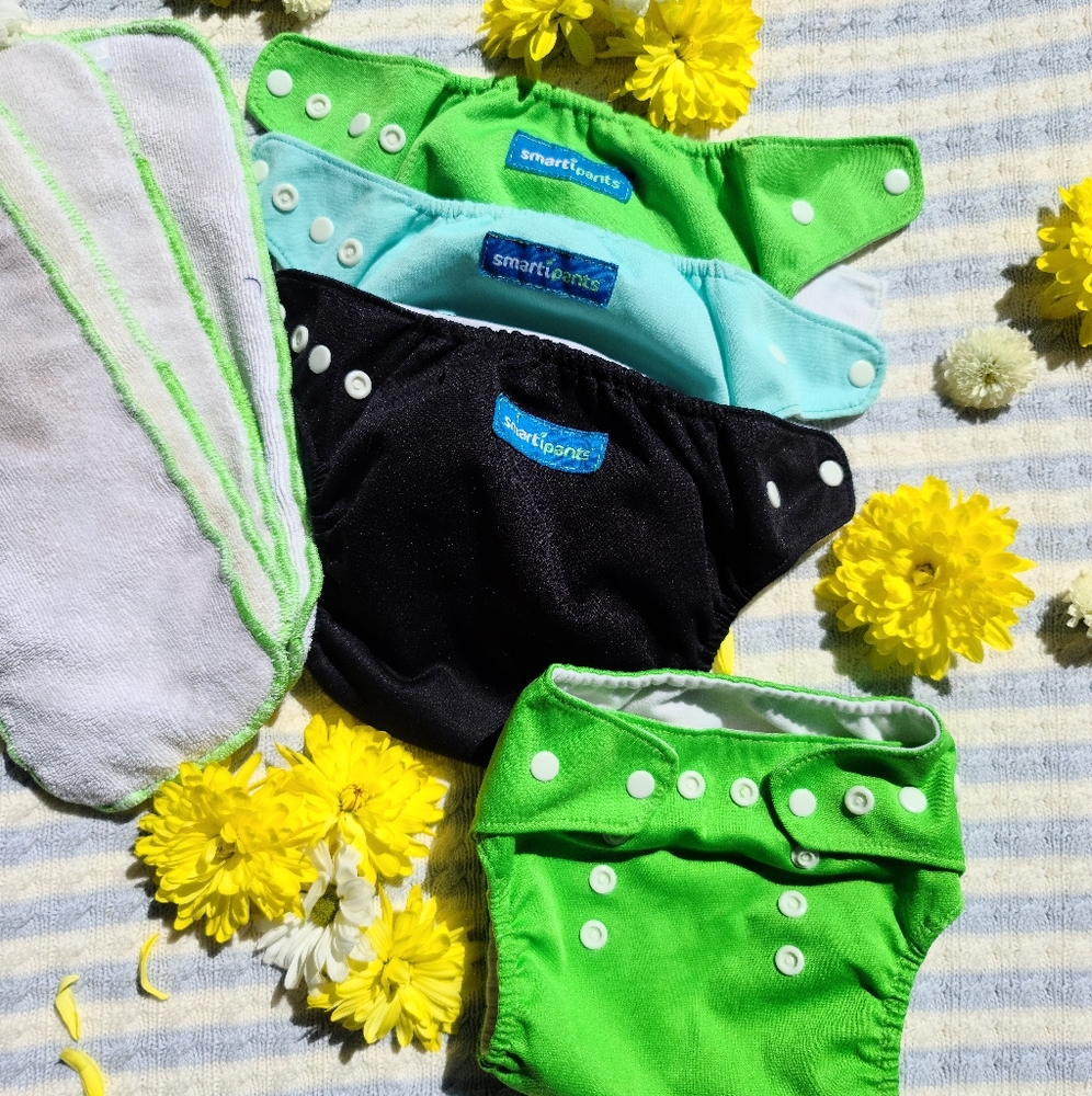 (4) SMARTI PANTS Cloth Diapers